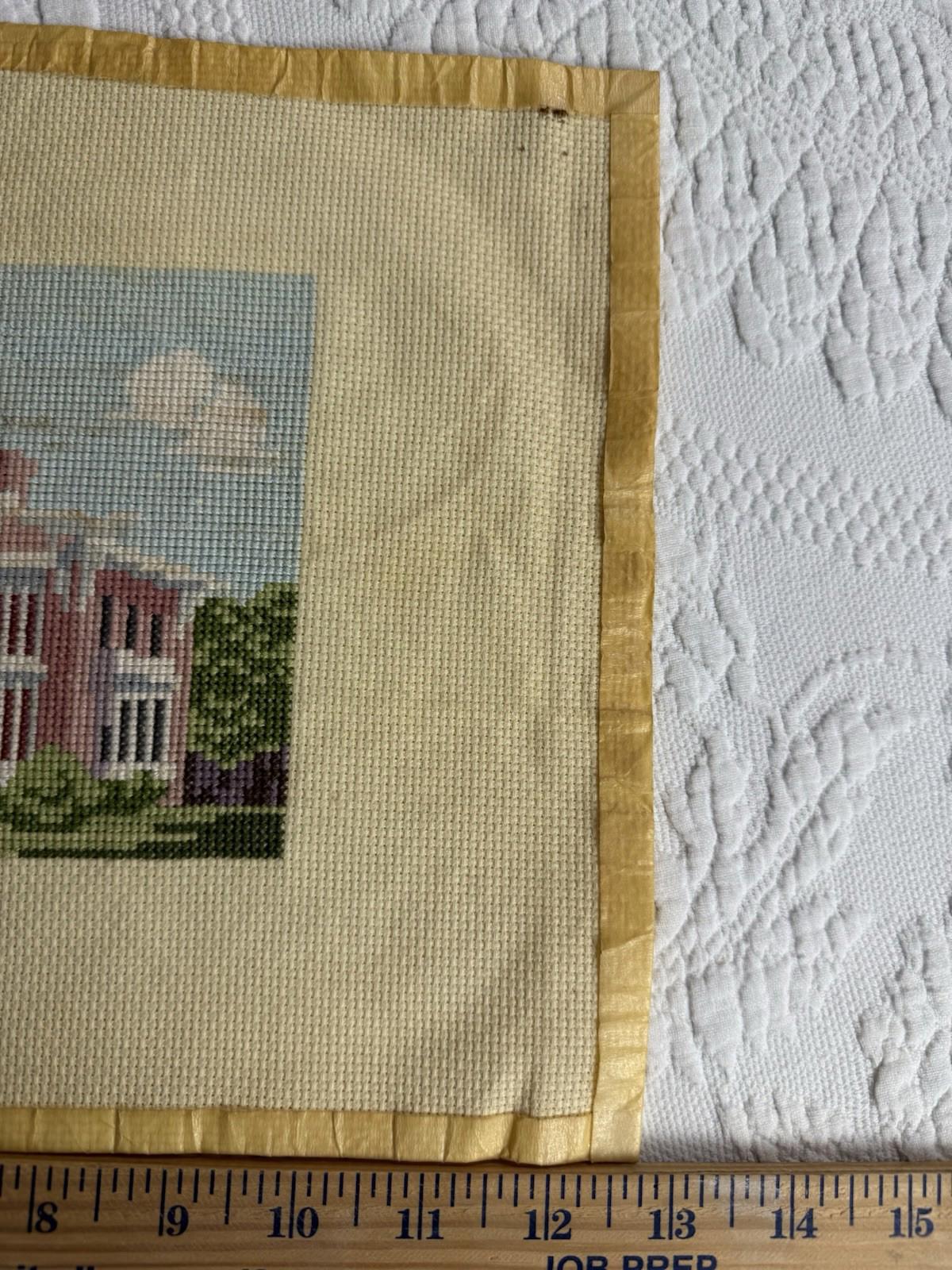 Unframed, handmade, vintage completed cross stitch of Longwood In Natchez, MS