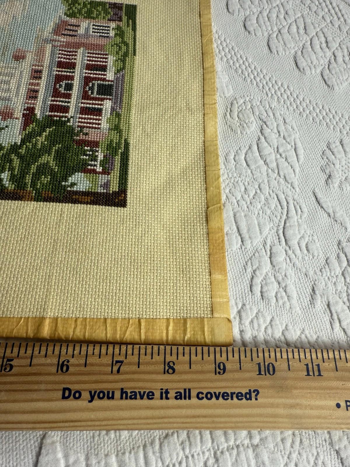 Unframed, handmade, vintage completed cross stitch of Longwood In Natchez, MS
